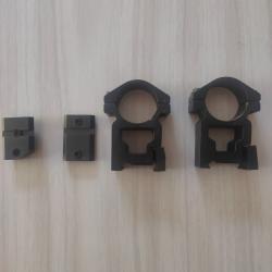 Paire de colliers 25.4mm avec 2 embases pour Mauser 98