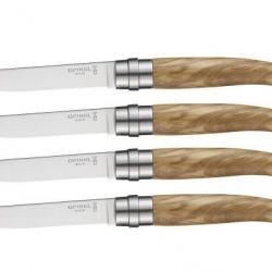 Opinel Coffret 4 Couteaux de Table Chic Bois d'Olivier