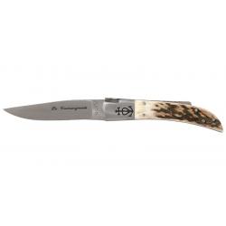 Couteau Camarguais N°12 Trident soudé - Lame 105mm - Manche Bois de cerf