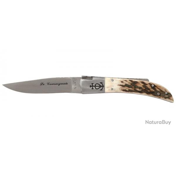 Couteau Camarguais N12 Trident soud - Lame 105mm - Manche Bois de cerf
