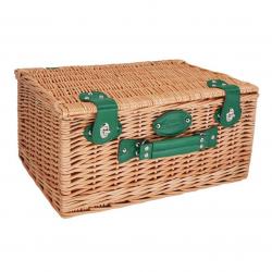 Panier pique-nique en osier isotherme vert - 4 personnes