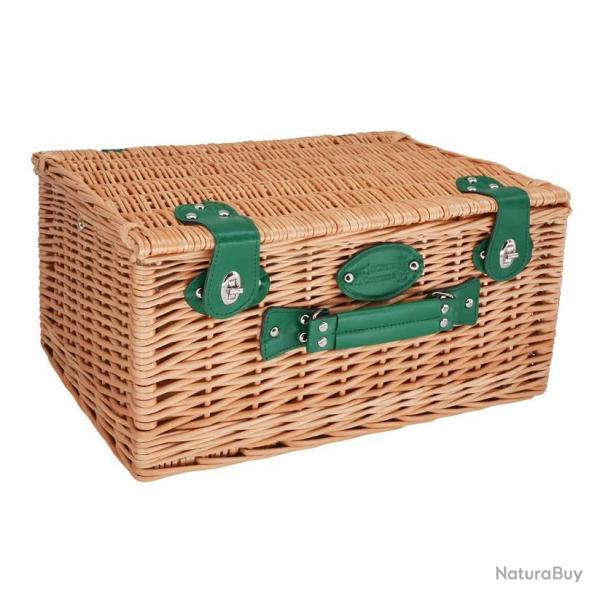 Panier pique-nique en osier isotherme vert - 4 personnes