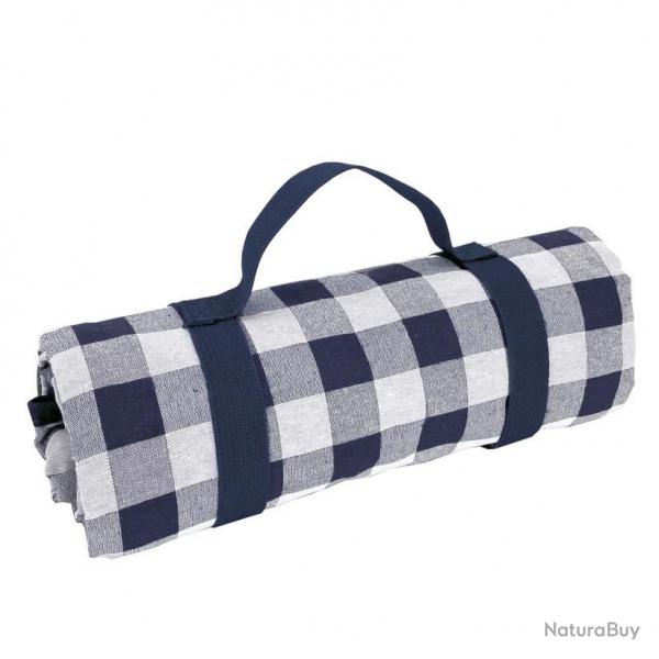 Nappe pique-nique grands carreaux bleus - 140  140 cm