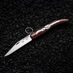 Couteau Okapi Lame Acier Carbone 1075 Manche Bois Système à Anneau South Africa KO02560