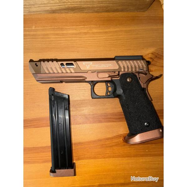 Army CUSTOM TTI Licensed JW4 Sand Viper CNC Aluminium 7075 Slide GBB Pistol (Pices en acier)