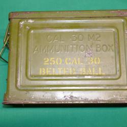 Caisse US CAL .30M2 AMMUNITION BOX pour 250 coups monté sur bande daté 1938