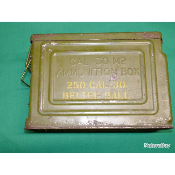 Caisse US CAL .30M2 AMMUNITION BOX pour 250 coups mont sur bande dat 1938