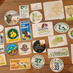 Lot de 23 autocollants de chasse , fédération des chasseurs