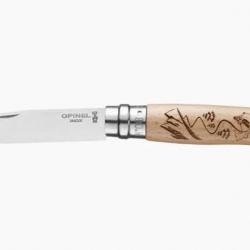 Opinel N°08 Gravure Ski en hêtre