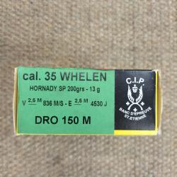 Munitions Sologne cal .35 whelen ogive  hornady SP 200 grs.