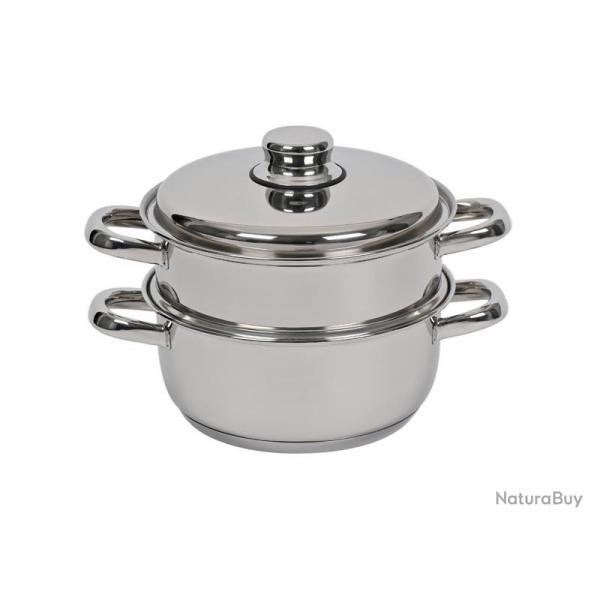 Cuit vapeur Artame inox 18/10 tous feux 3 pieces avec faitout panier et couvercle 2.7L