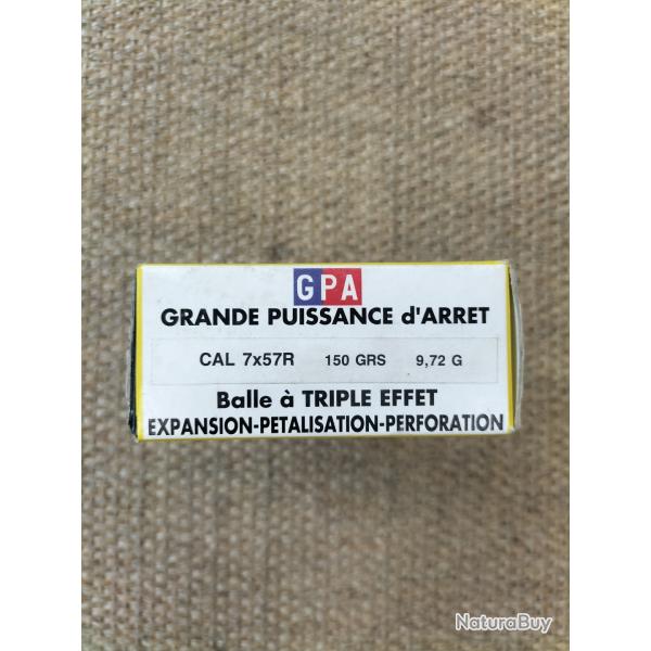 Munitions Sologne cal 7x57R ogive GPA 150gr.