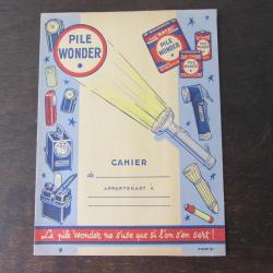 Protège cahier publicitaire Wonder 1950