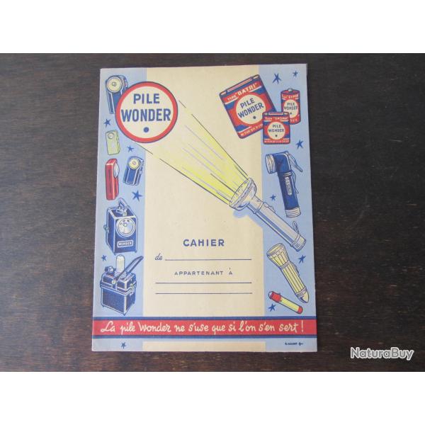 Protge cahier publicitaire Wonder 1950