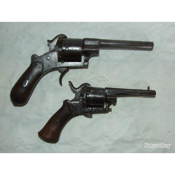 2 REVOLVERS  BROCHES cal 7 et 9 mm / dans l'tat !