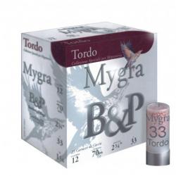 Cartouches B&P Mygra Tordo 33g BJ plomb n°9.5 - Cal. 12 x2 boites