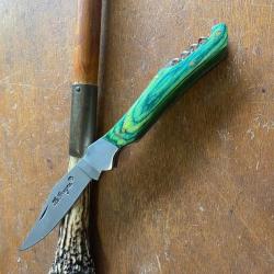 COUTEAU LE BOUGNA BOIS BOIS STAMINA VERT TIRE BOUCHON   2025 N