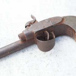 Pistolet coffre à double canon avec un canon absent - XIX -  COU25DBL001
