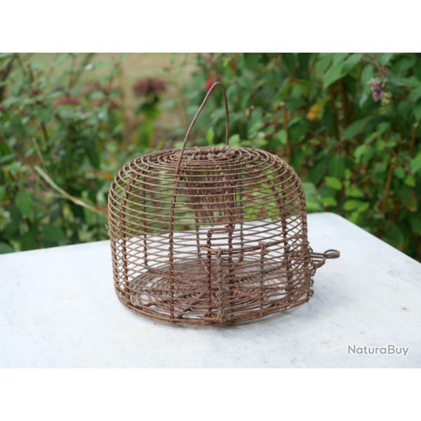Panier pige nasse mtallique poissons, crevisses, voire souris fil fer XXme 1920/30 CLL25NAS001