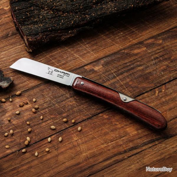 Couteau Okapi Biltong Lame Acier N690 Manche Bois Slip Joint South Africa KO02590