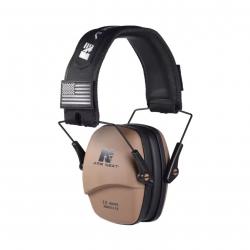 Casque de Tir Tactique Anti-Bruit 25dB - Protection Auditive Chasse & Stand, Réduction Active -KHAKI