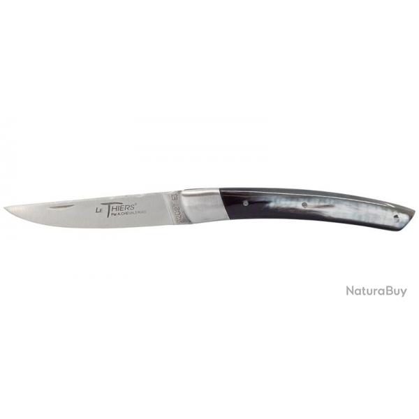 Couteau Chevalerias Le Thiers 1 pice - Lame 110mm - 1 Mitre inox - Manche Corne Noire