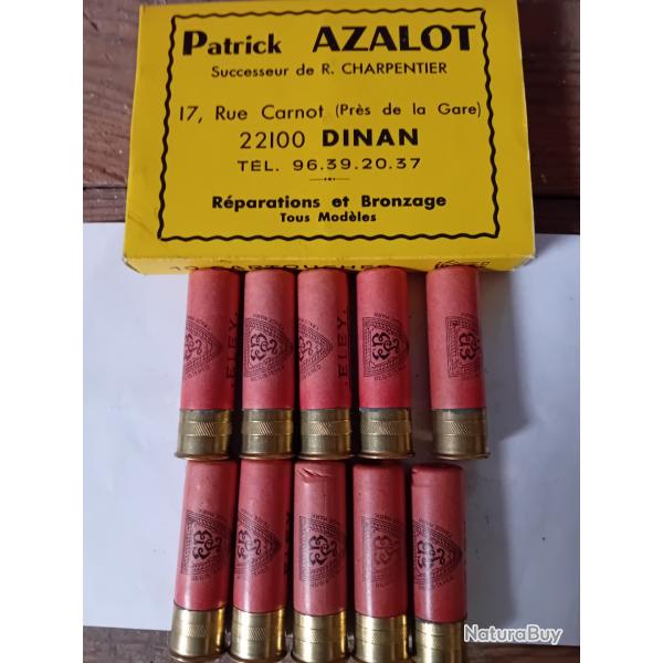 Bote de 10 belles cartouches anciennes ELEY cal 16 douilles cartons