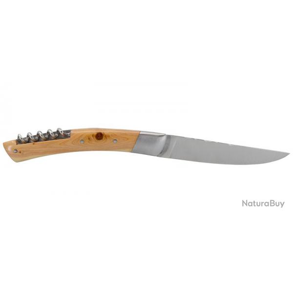 Couteau Coutellerie Chevalerias Le Thiers 2 pices - Lame 110mm- Manche Genvrier - Tire-bouchon
