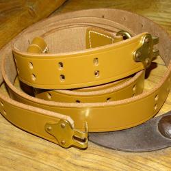 Bretelle Garand US M1 - Réfabrication artisanale en cuir marron