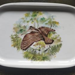 Plat en céramique thème la bécasse