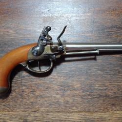 Réplique de pistolet à coffre et à silex de cavalerie ou d'arçon 1777 - San-Marco - TBE