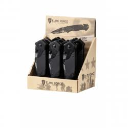 Lot de 10 Couteaux Elite Force EF102 lame acier 440A 83mm +présentoir