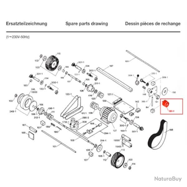 Pice de rechange Dick, poulie de renvoi pour affteuse  bande Dick SM-160T