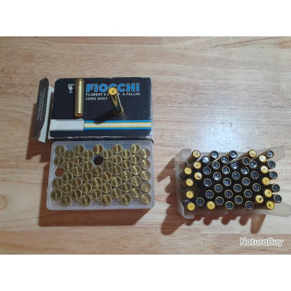 CARTOUCHES FLOBERT 9MM LONG SHOT FIOCCHI & UNE BOITE DE VRAC 9MM