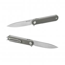Couteau Real Steel Iris Green Lame Acier 12C27 Manche G10 Linerlock IKBS RS8061AG