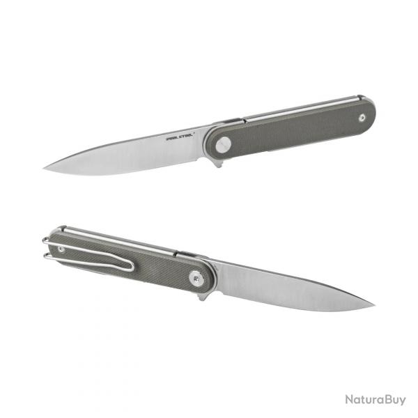 Couteau Real Steel Iris Green Lame Acier 12C27 Manche G10 Linerlock IKBS RS8061AG