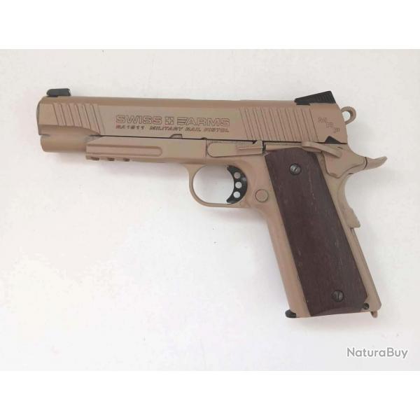 SA 1911 tan Military 4.5mm billes acier  blowback - poignes bois (au choix)