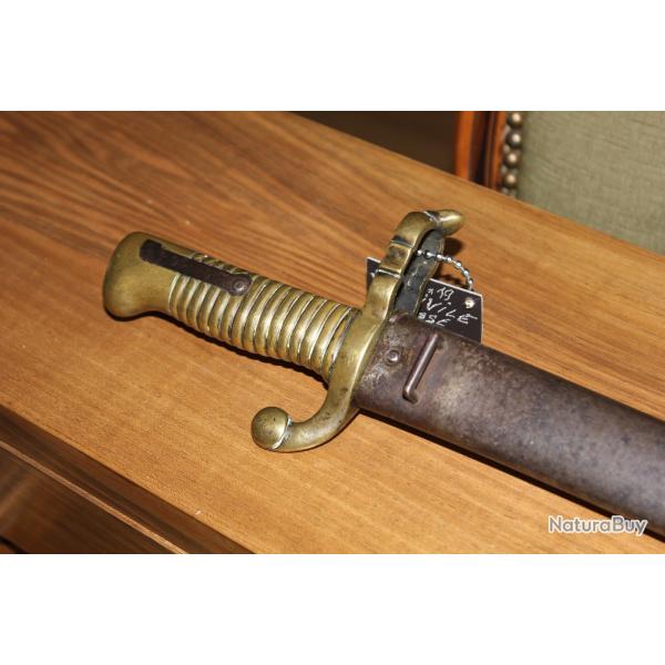 Baionnette chassepot  " CHASSE " double douille