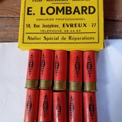 Boîte de 10  cartouches  anciennes cal 12 douilles cartons  GEVELOT