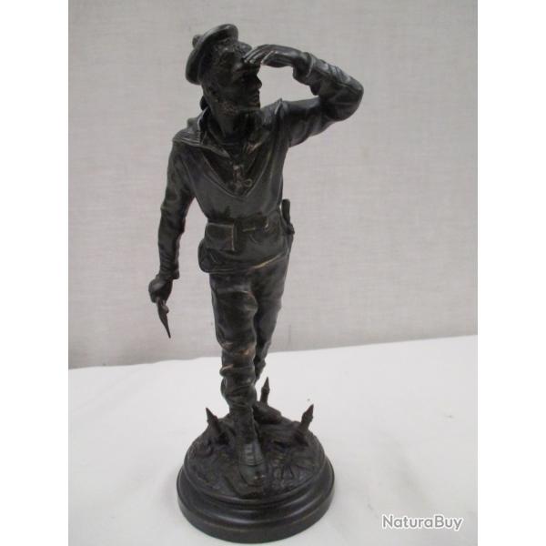 super - soldat en bronze - marin du - LE BAYARD - haut 23 cm sign - C . ANFRIE - poids 1K 450