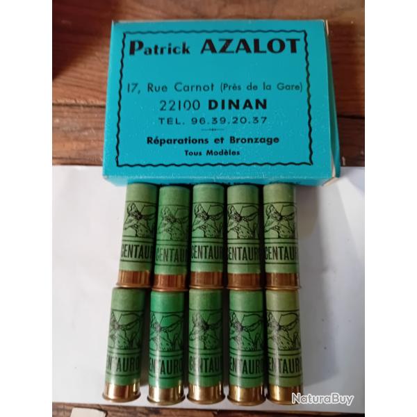 Bote de 10 belles cartouches anciennes cal 12 douilles cartons  Italiennes