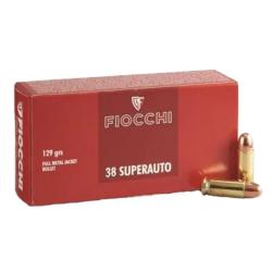 50 Munitions Fiocchi 38 Super Auto 129 gr FMJ