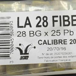 CARTOUCHE JOCKER calibre 20/70 LA28 FIBER N°10 bg x25