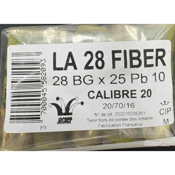 CARTOUCHE JOCKER calibre 20/70 LA28 FIBER N10 bg x25