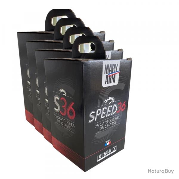 300 CARTOUCHES MARY ARM SPEED36 12/36 BJ (4 PACKS DE 75 MUNITIONS) desto-mun