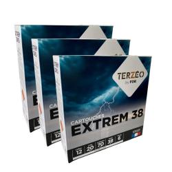 300 CARTOUCHES TERZEO EXTREM 38 12/70 38G BJ ( 3 PACKS DE 100 MUNITIONS) desto-mun