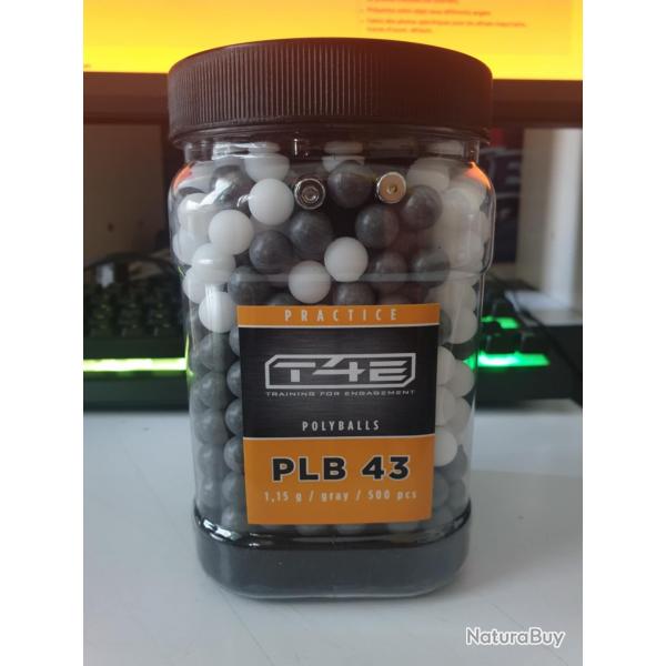 BTE 500 BILLES SYNTHETIQUES PLINKING T4E PRACTICE PLB CAL. .43