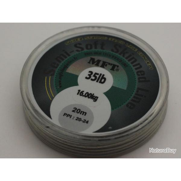 Tresse  bas de ligne - Semi Soft Skin Line - MFT  35lbs