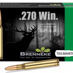 20 Cartouches Brenneke Teil Mantel .270 Win - 130gr