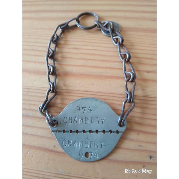 Plaque d' identit militaire ww2 complte